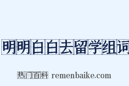 明明白白去留学组词是什么意思的图片